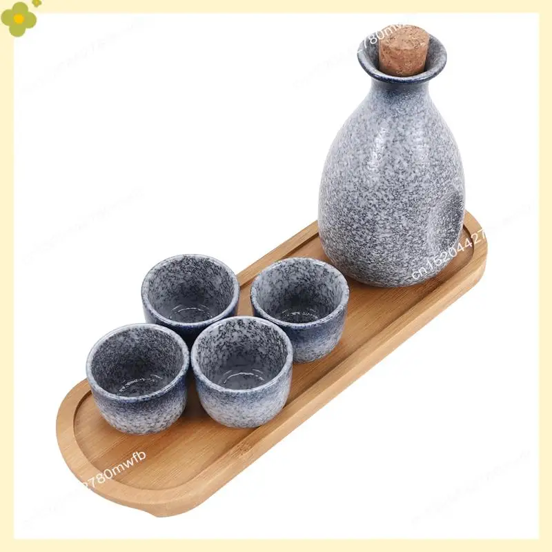 LDHL 1 مجموعة رائعة النمط الياباني السيراميك ساكي كوب ساكي وعاء الرجعية ساكي مجموعة اليابانية الرجعية بسيطة ساكي كوب وعاء #6