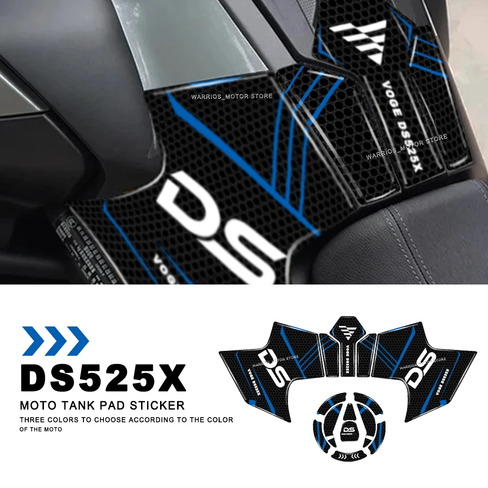 3D Resin Motorcycle Side Tank Pad Anti-Slip Sticker Gas Knee Grip Protector Decal Accessori For VOGE DS525X 525DSX DS 525 2023