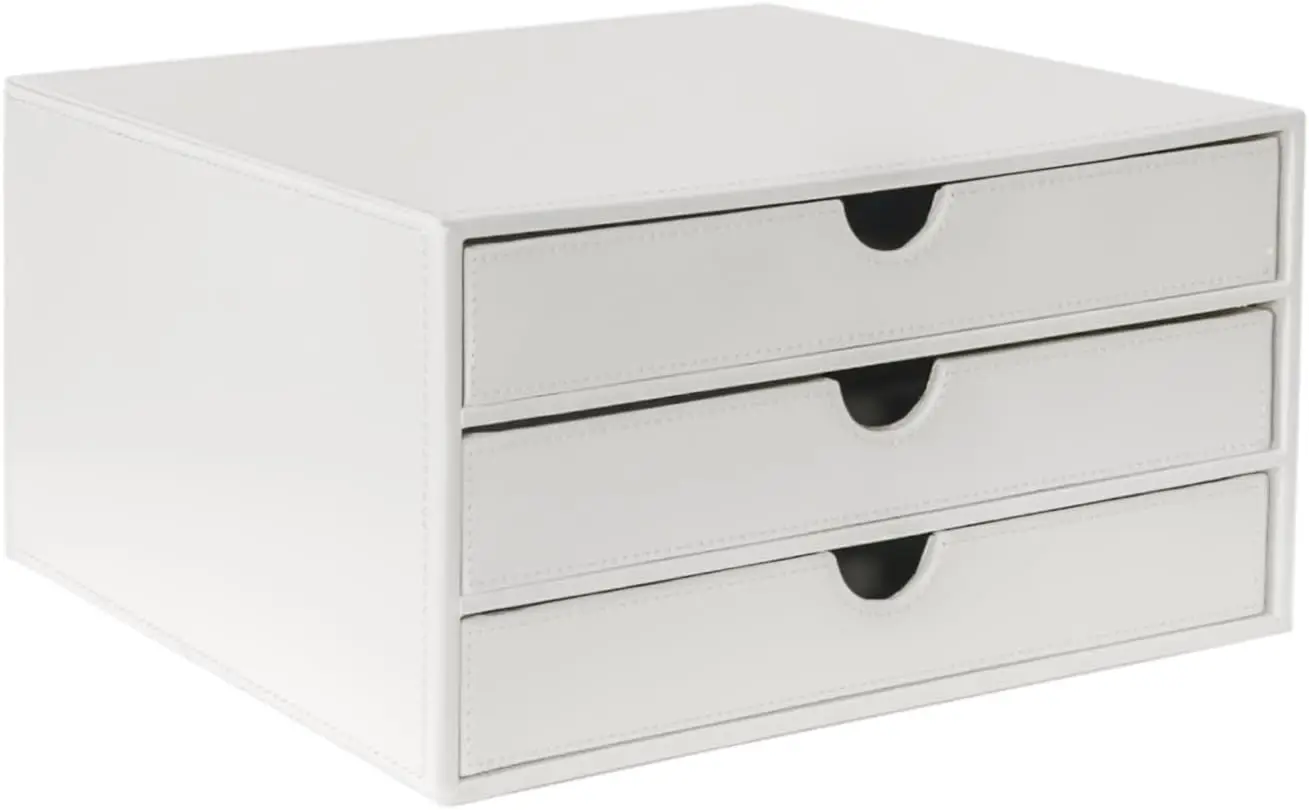 

Органайзер для документов с 3 ящиками, белый настольный ящик для хранения офисных документов и принадлежностей