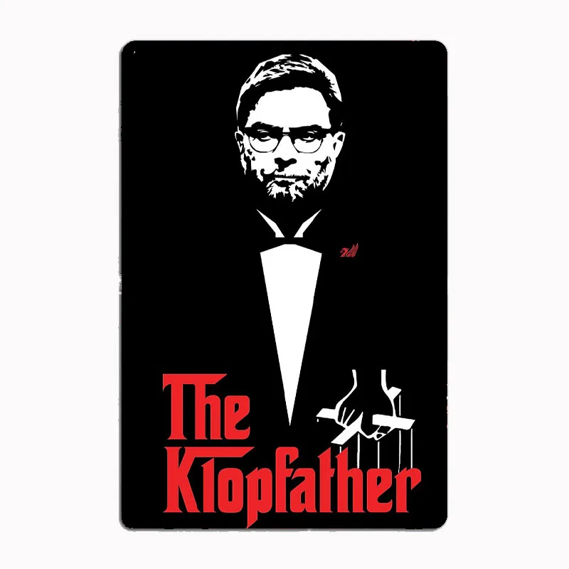 ملصقات Jürgen Klopp لجميع مشجعي ليفربول المعدنية، ملصقات جراج مخصصة لديكور المنزل، ديكور الغرفة، ديكور الحائط #2