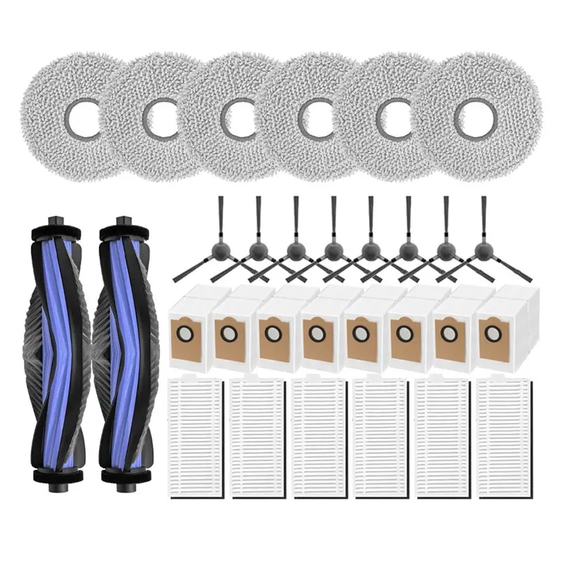 

M04K Vacuum Cleaner Replacement Parts For Lefant M3 Robot- Main Brush, Side Brush, Mop Pads, Filter, Dust Bag Kit