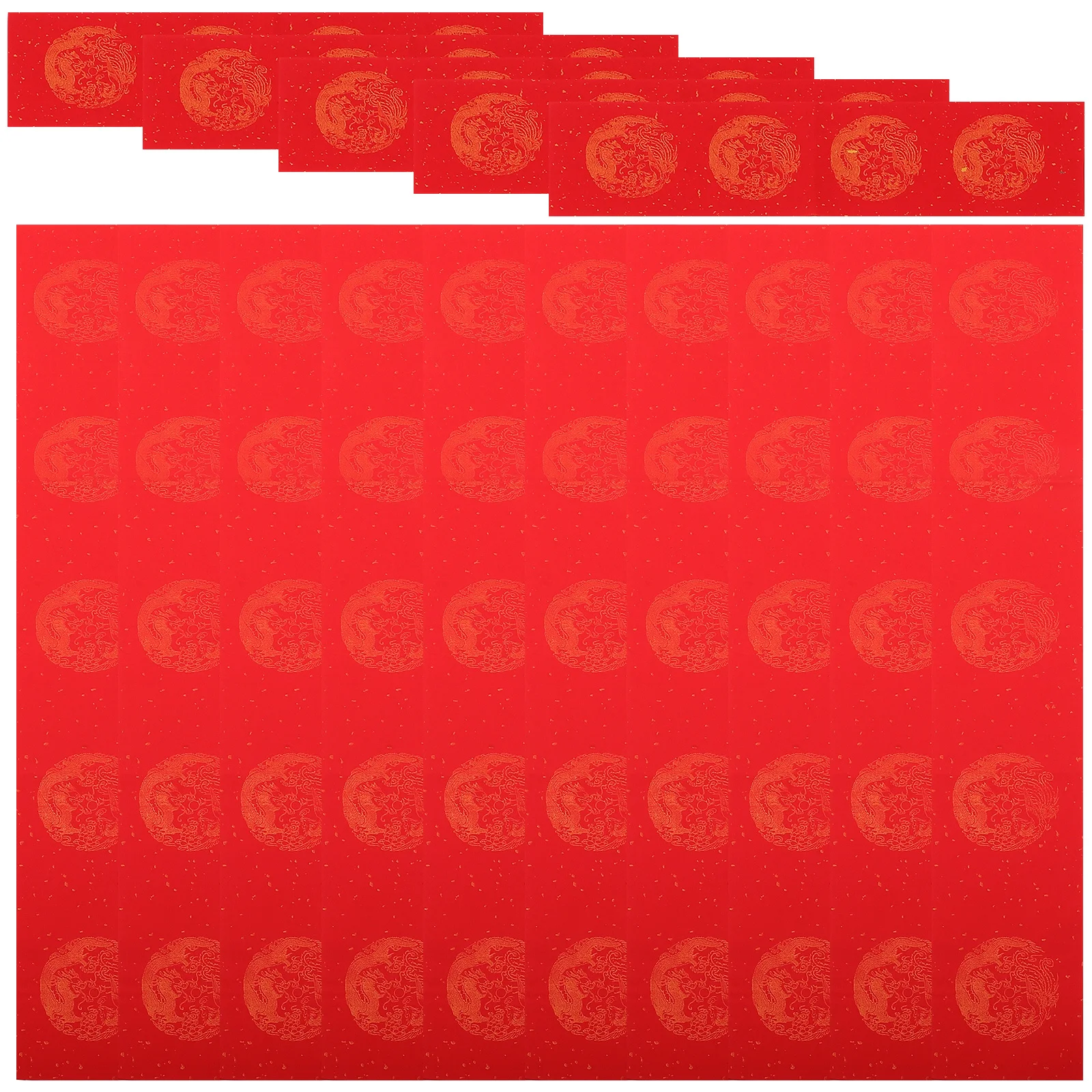 

5Sets Spring Festival Writing Red Paper Chinese Calligraphy Paper for New Year Couplets Calligraphy Practice Scroll