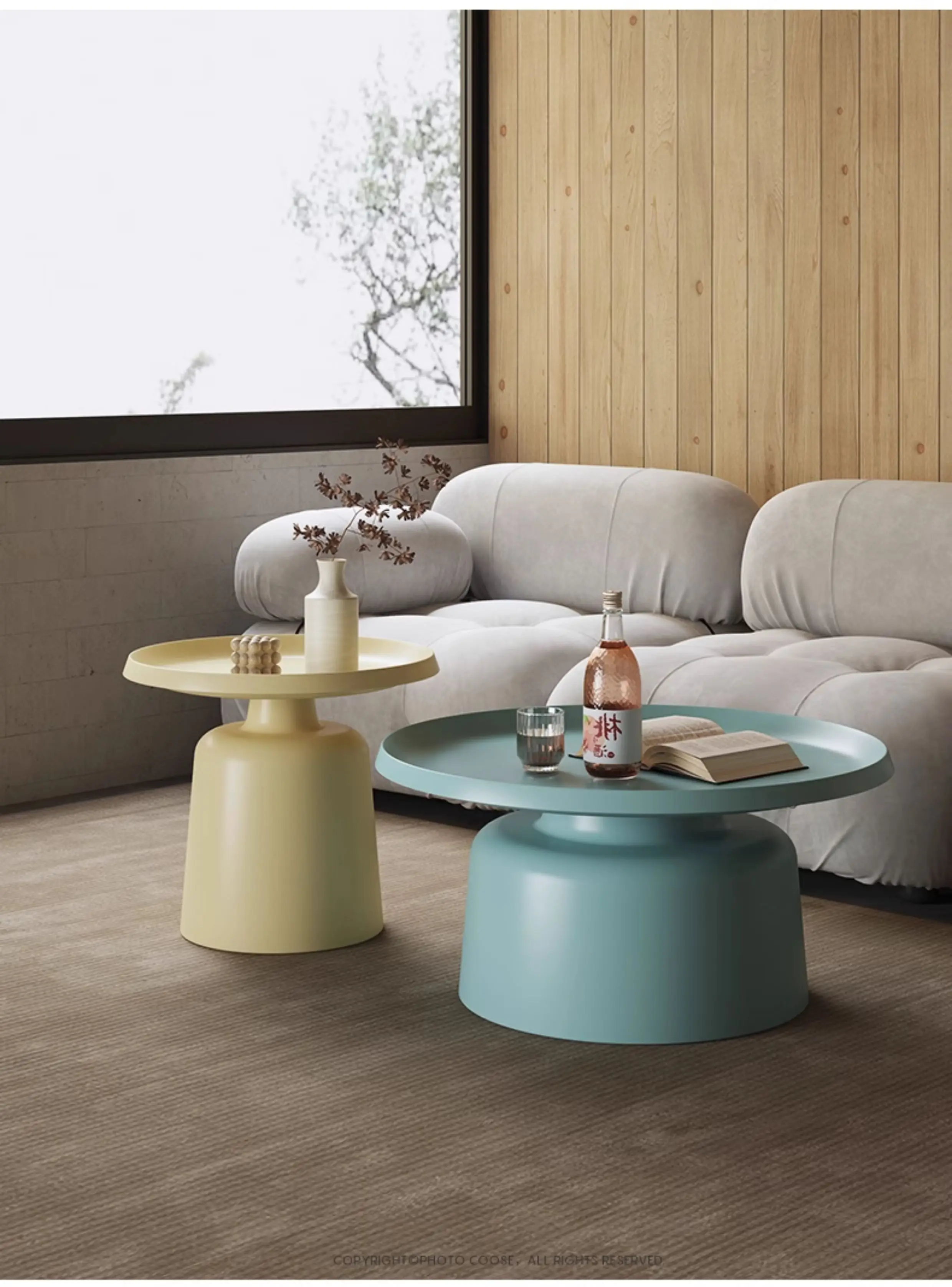 LMM living room wrought iron coffee table small apartment household bedroom bedside table modern simple sofa side table