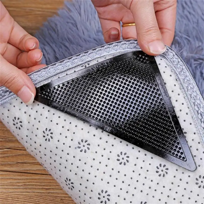 Carpet Anti Slip Mat Sticker Self Adhesive Double-sided Tape For Bath Doormat Trapezoidal Triangle L-shaped Toilet Mat Set