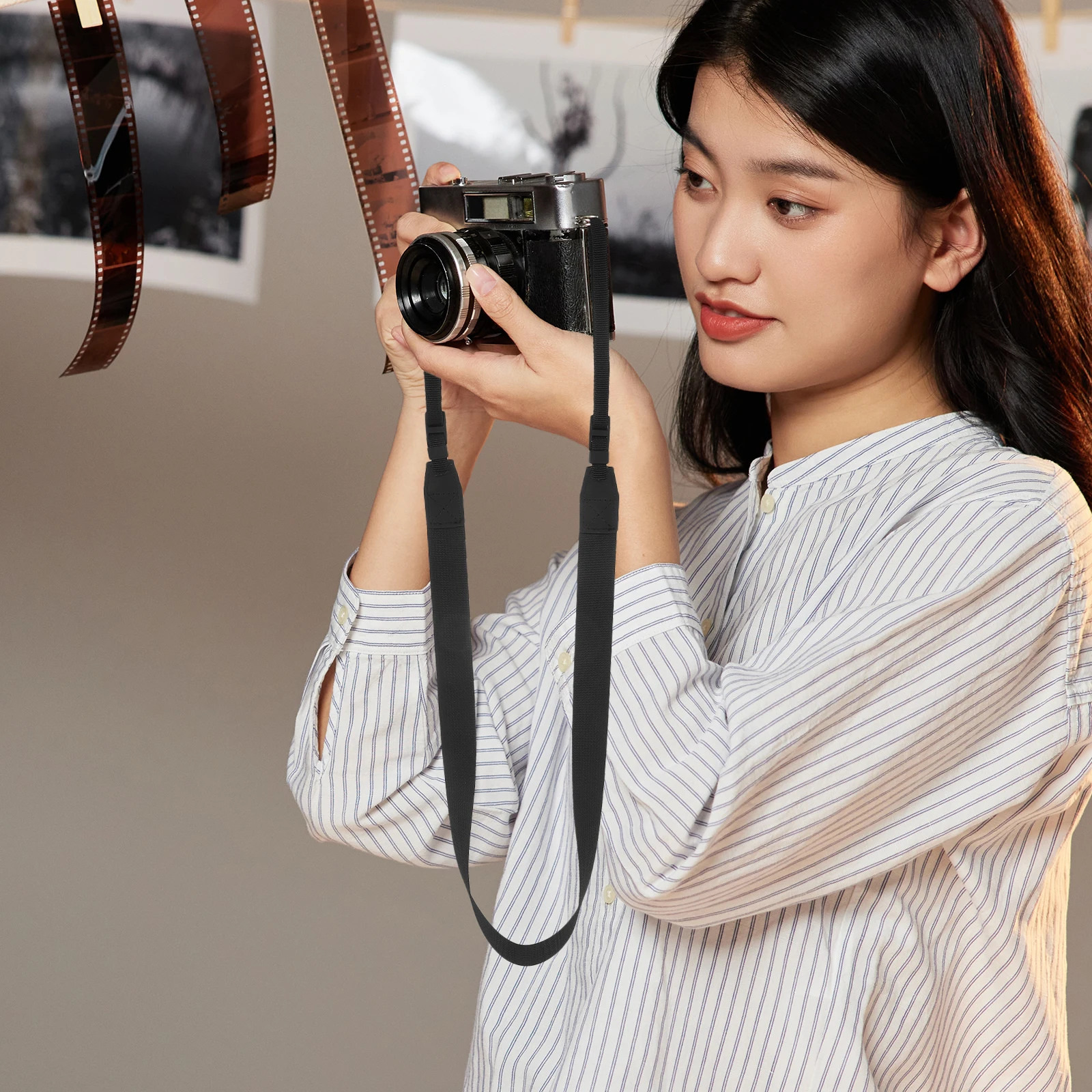 

Camera Strap Adjustable Shoulder Universal Camera Strap Neck Universal Black DSLR Compatible photographers sling strap