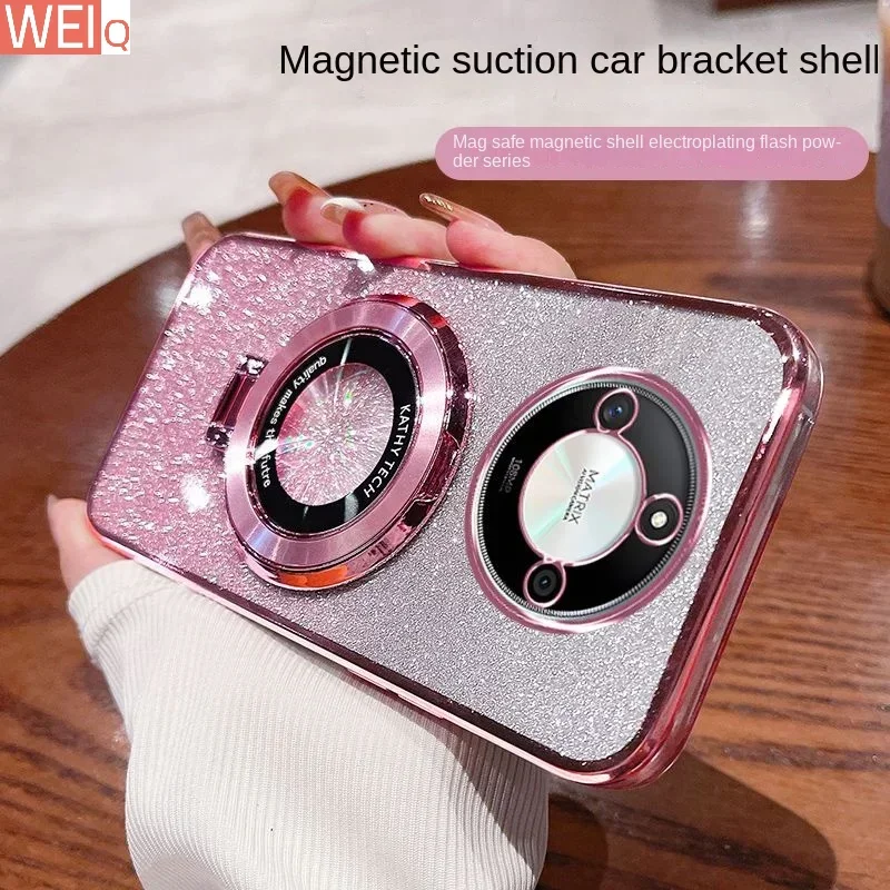 

Чехол для Huawei Honor X9B, мягкий блестящий чехол с кольцом, магнитная защитная задняя крышка, чехол для Honor X9A X7B X9B, чехол для телефона