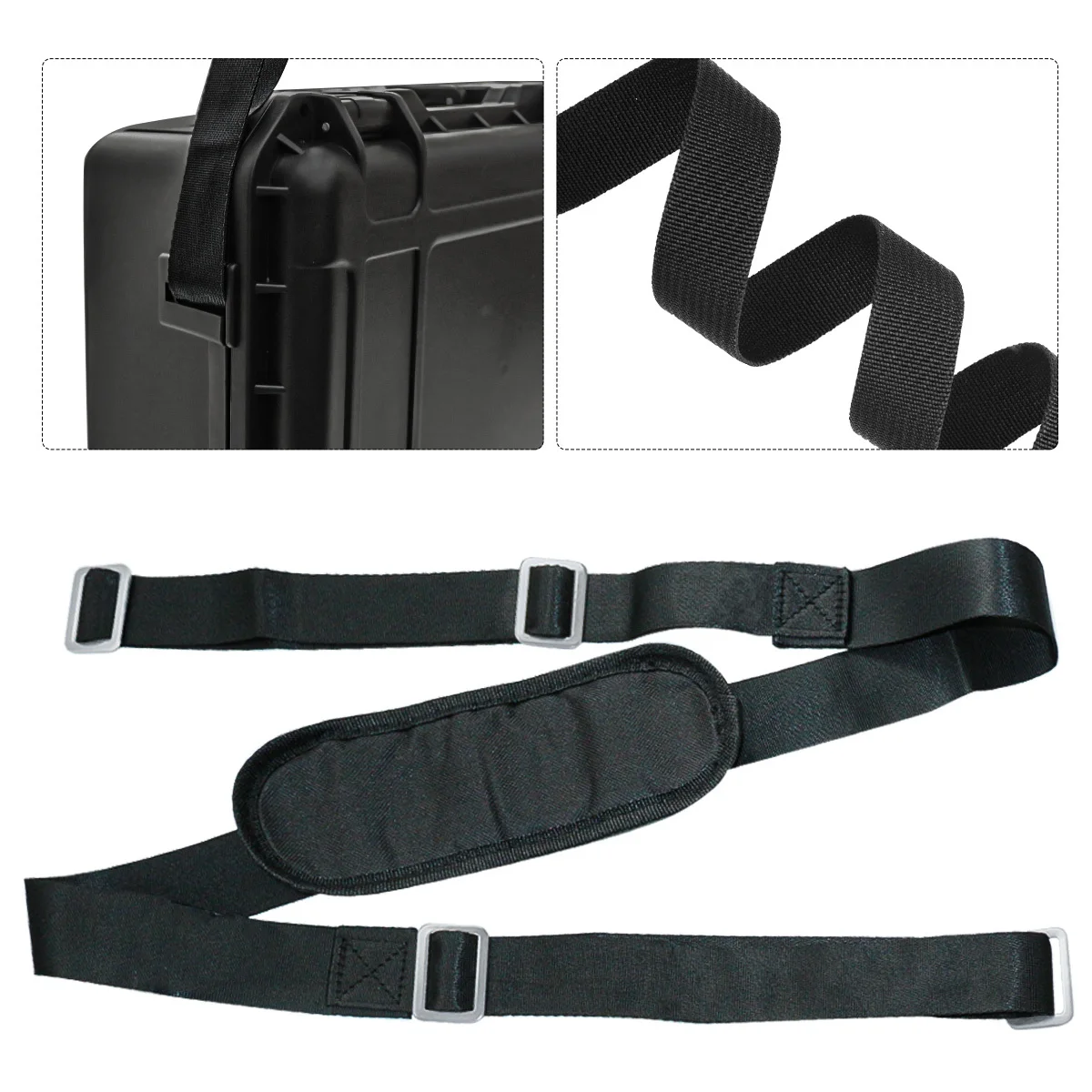 Equipment Hard Case with Pre-cut Sponge and Single Crossbody Strap, for Camera Photography Safety Toolbox Portable Case Suitcase