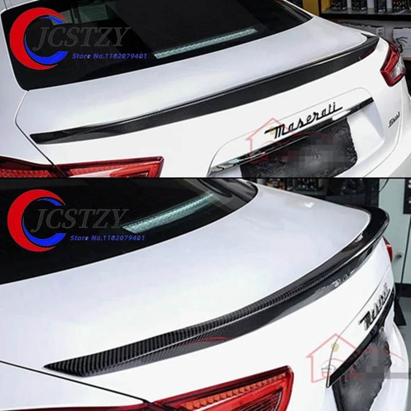 Für Maserati Ghibli Kohlefaser-Heckspoiler Heckklappflügel Glänzend Schwarz Novitec-Stil für Ghibli Kohlefaser-Heckspoiler 2014 - aktuell