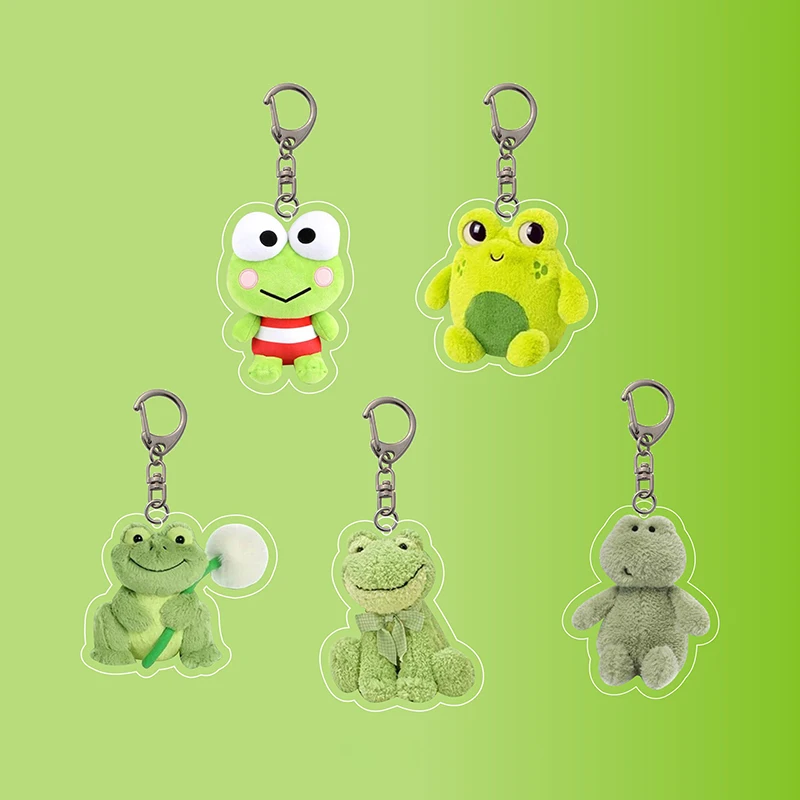 Single Frog Acrylic Keychain Frog Cute Cartoon Frog Keychain Car Key Animal Pendant Keychain Women's Souvenir Handbag Keychain