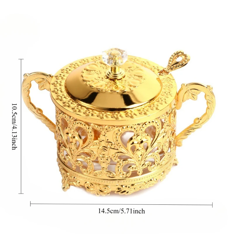 الإبداعية تصميم جوفاء كوب السكر صندوق توابل ضوء المطبخ الفاخر الملح MSG التوابل جرة سكر معدني مع غطاء #2