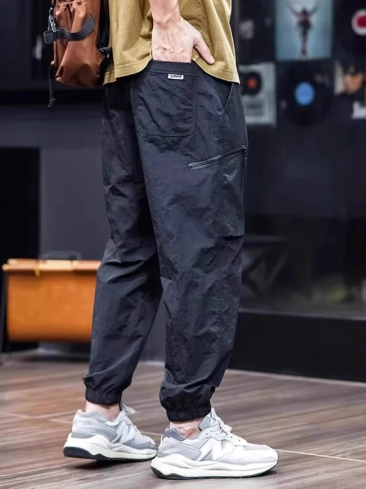 

Мужские летние тонкие повседневные брюки Qui Dry, спортивные брюки-карго, свободная рабочая одежда, молодежные брюки-карго свободного покроя для активного отдыха