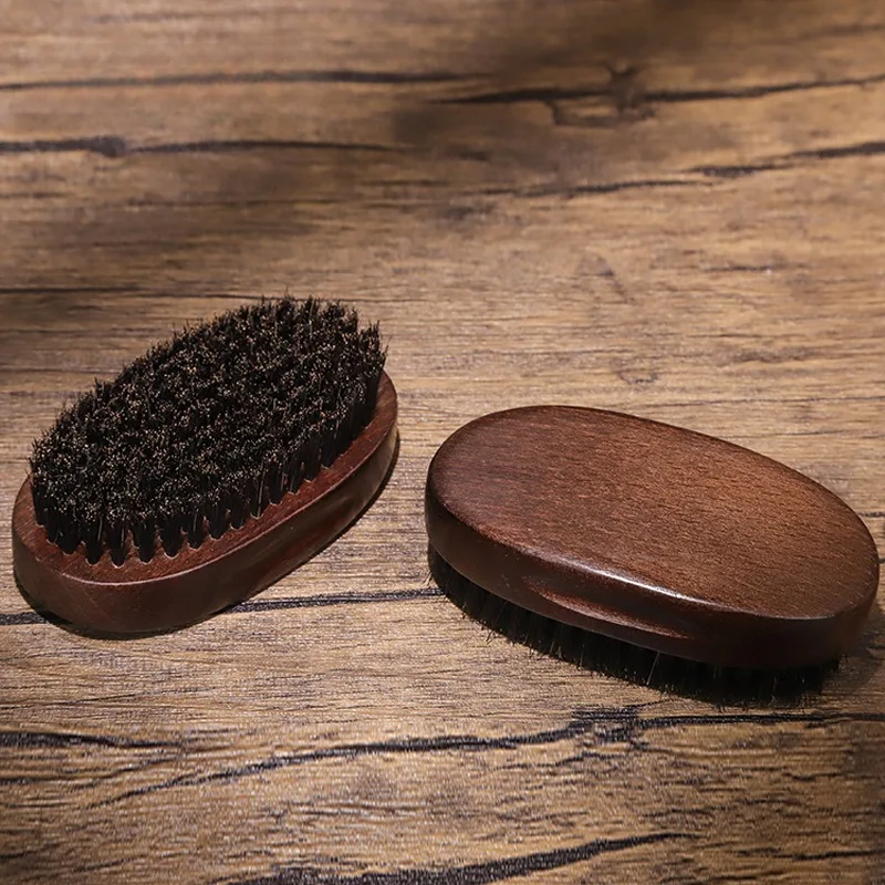 

Solid Wood Men's Beard Brush Shaving Facial Cleansing Styling Brush Oil Head Retro Beech Wood Boar Bristle Beard Brush Use More