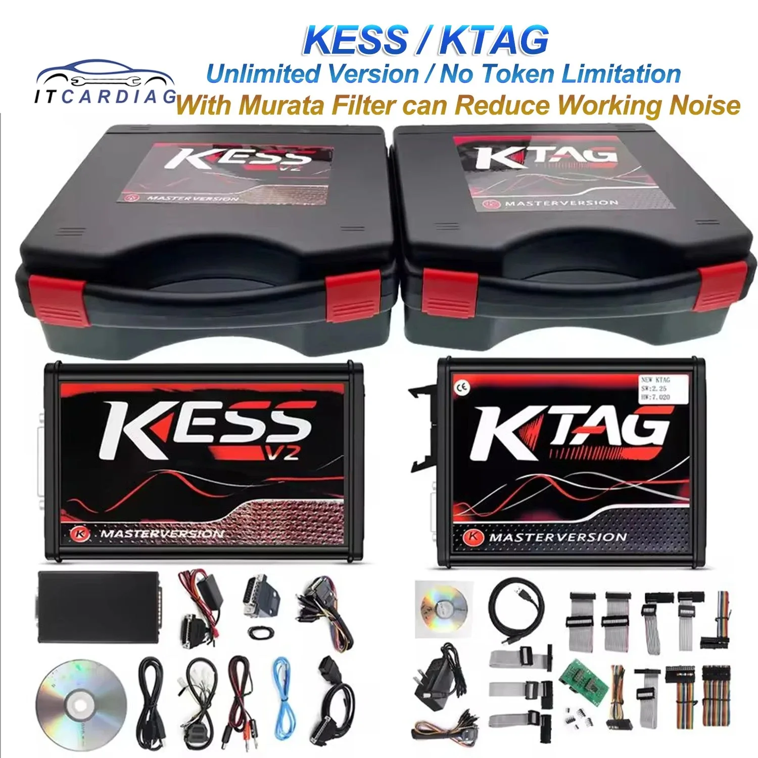 Murata Filter Online EU Red Kess V2 V5.017 2.80 KTAG 7.020 2.25 ECU Programmer Tool OBD2 OBD 2 Car Trucks ECU Chip Tuning Kit