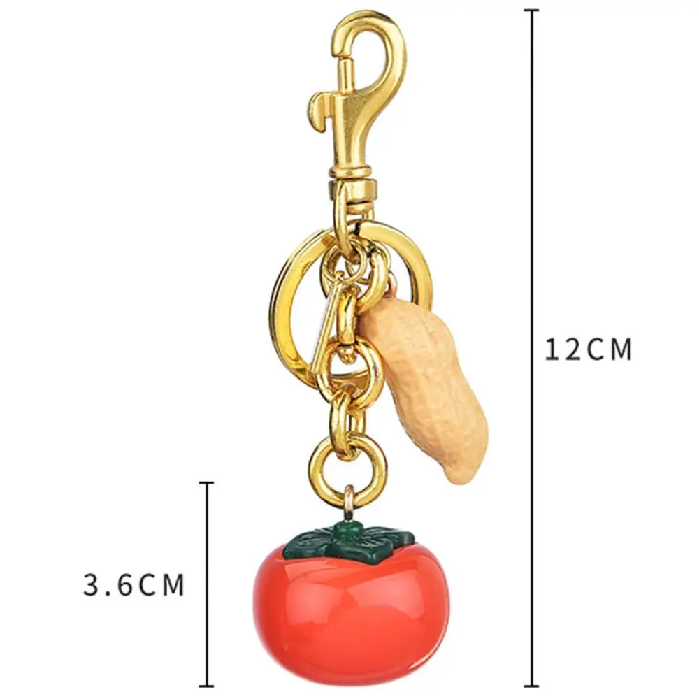 الكرتون البرسيمون الفول السوداني حقيبة قلادة العصرية التبعي حسن الحظ الفاكهة المفاتيح حقيبة سحر مفتاح السيارة #6