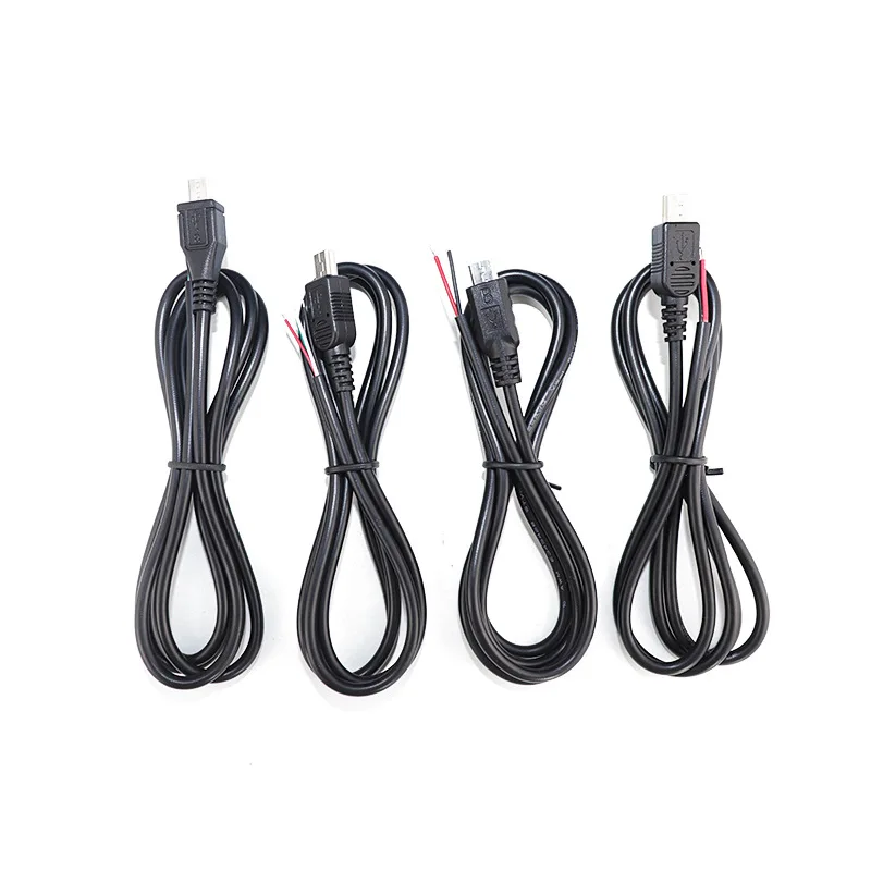 Mini USB Male Pigtail Power Data Cable 5V 3A Mini-B Plug to 4 Pin (2 pin) Bare Wire Open End Connector Charge Cord 22AWG