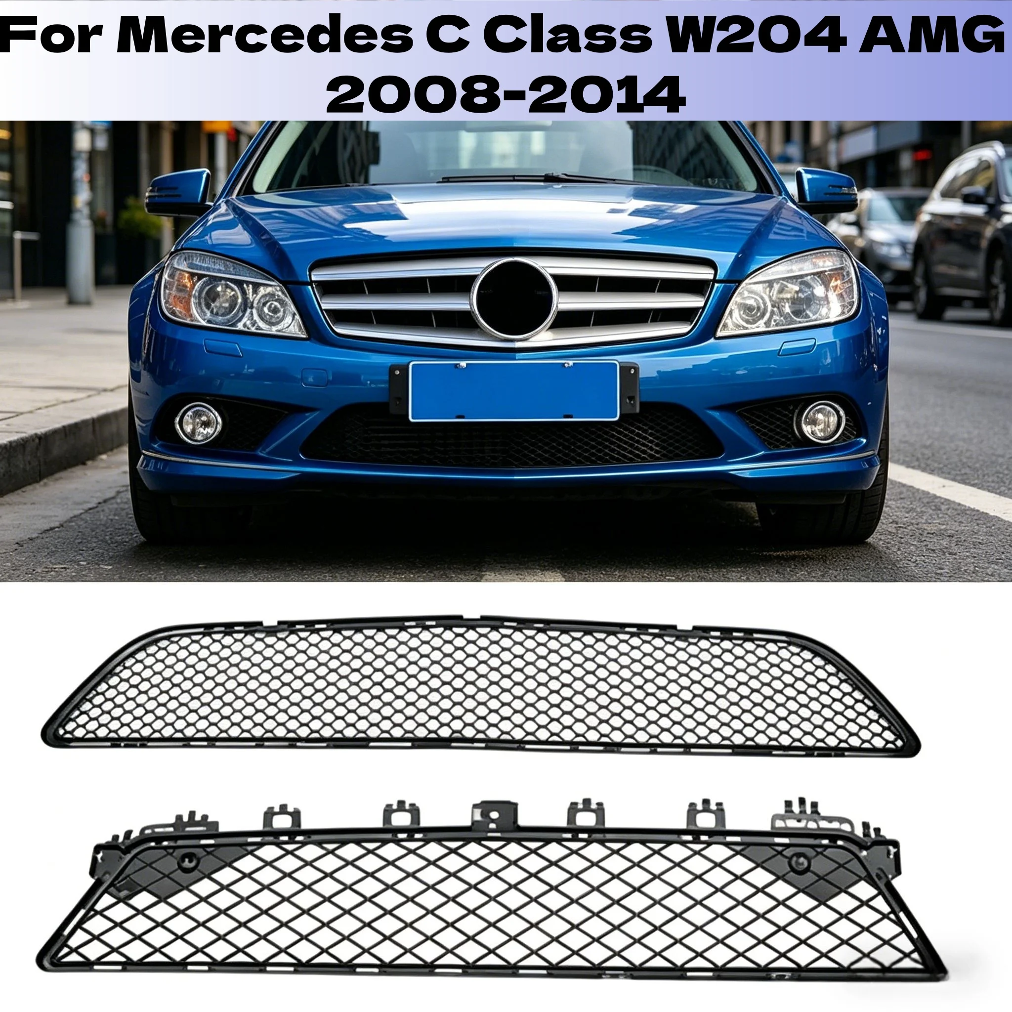 

Front Bumper Lower Grille Mesh Grille For Mercedes C Class W204 AMG 2008-2014 Center Grill A2048850153 A2048850853