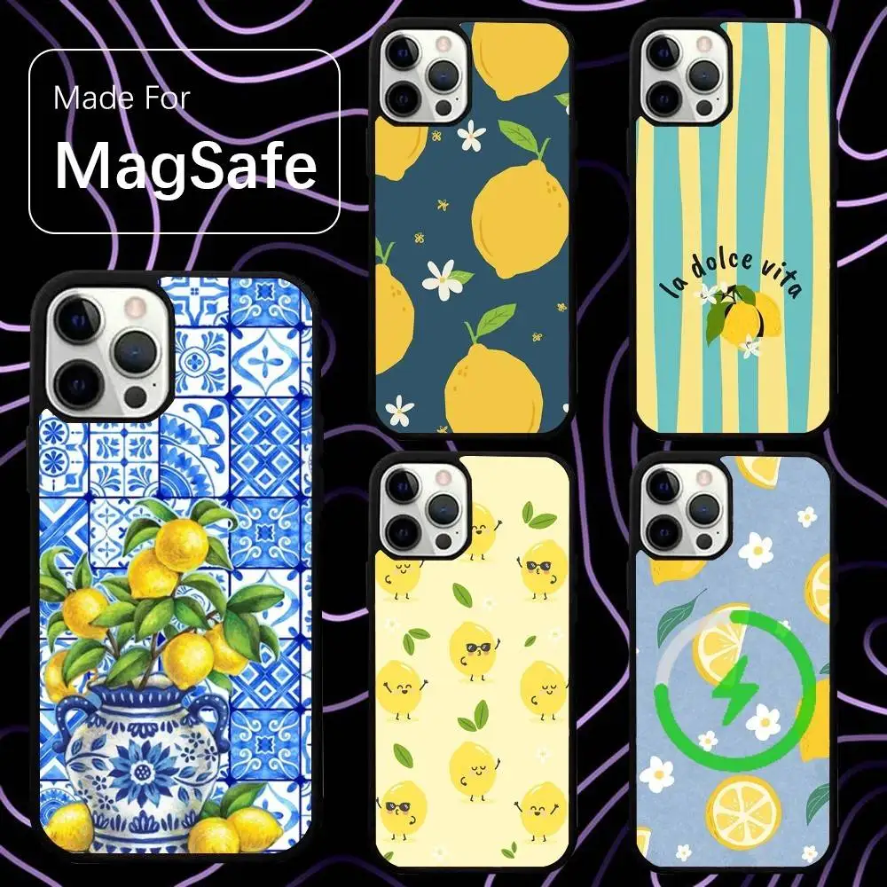 

Lemon Friut Summer Phone Case For iPhone 17,16,15,14,13,12,11,Pro,Max,Plus,Mini,SE,Air Magsafe Magnetic Wireless Charging