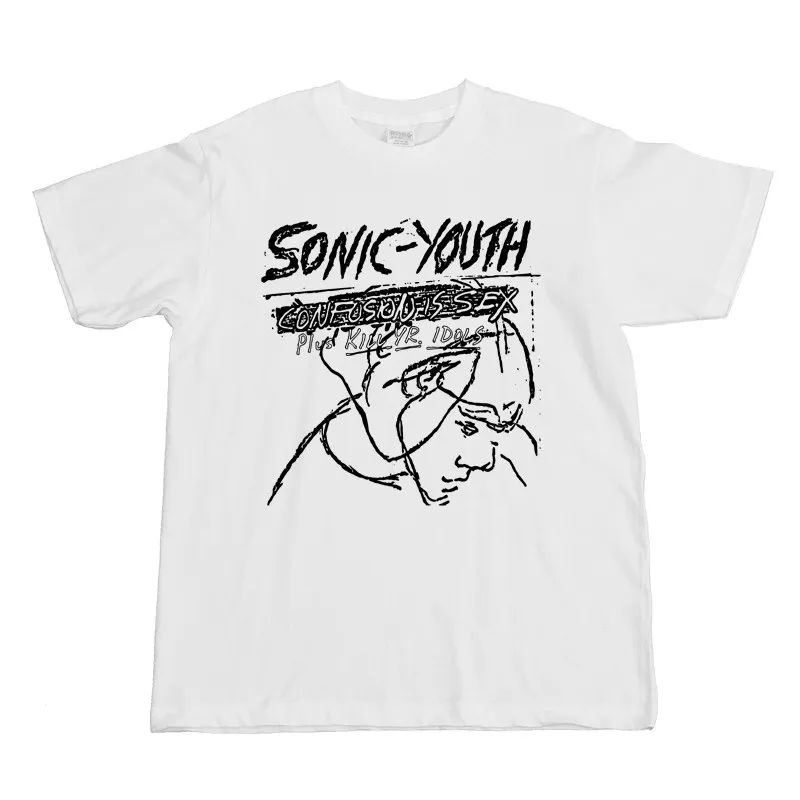Camiseta de Manga Corta de Algodón Simple Negra de la Banda de Rock Juvenil Speed Sound Punk