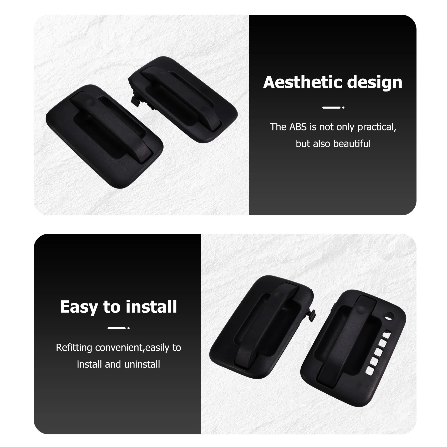 

L10A 4Pcs Front & Rear Exterior Door Handle Driver Side W/Keypad Hole For Ford F-150 2004-2014 5L3Z1522405CAA, 9L3Z1522405AA