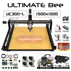 20%OFF BulkMan 3D Black 1500x1500 ULTIMATE Bee CNC Full Kit with UC300 MACH3 Control System CNC Wood Router CNC Milling Machine