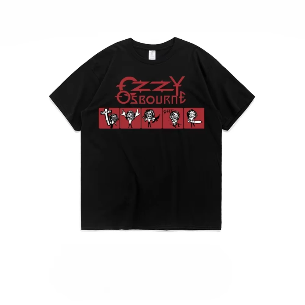 

2025 Men's Women Short Sleeve Rock Heavy Metal Music Ozzy Osbourne Printed Short Sleeve T-shirts Crewneck Fashion Trend Popular