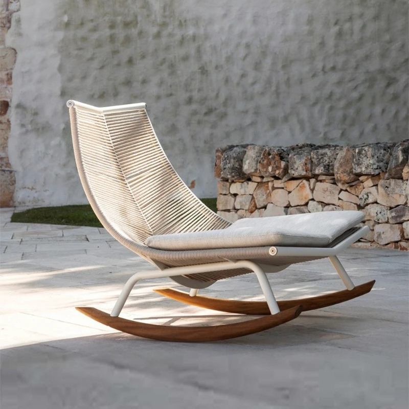 

Sofa villa leisure rattan chair single sofa designer lazy rocking chair three-piece balcony recliner