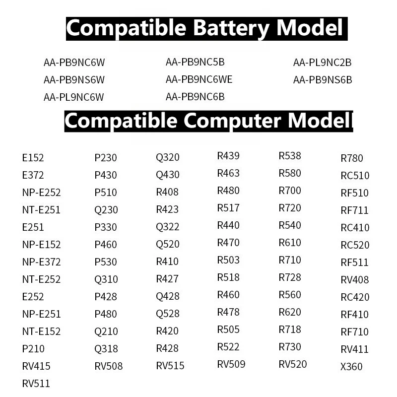 Laptop Battery 11.1V 4400mAh AA-PB9NC6B for Samsung AA-PB9NS6B R530 RV511 RV411 RV508 R528  R580 R540 R519 R525 R430 Aa - Image 5