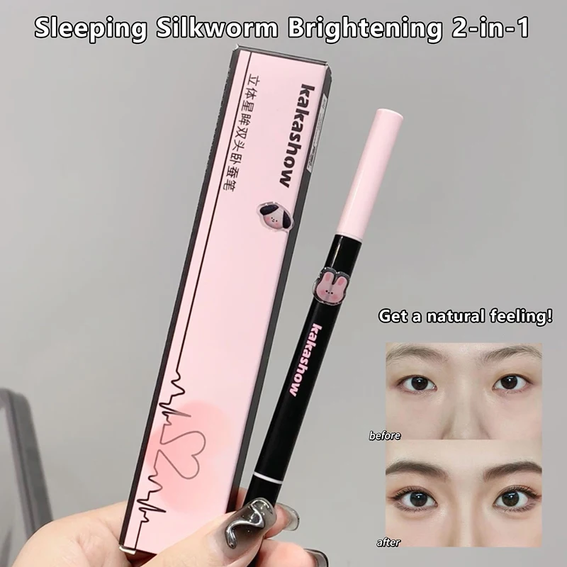 Double Head Lying Silkworm Eyeliner Liquid Down To Shadow Pencil Eye Highlighting Eyeshadow Stick Natural Big Eye Makeup Gel Pen