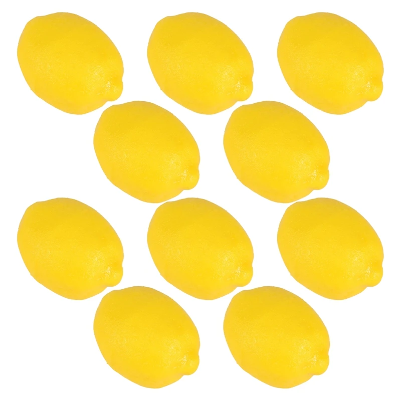 Buah Palsu Dekorasi Dapur Rumah Buatan Simulasi Manusia Hidup Lemon Kuning Set 10 Buah