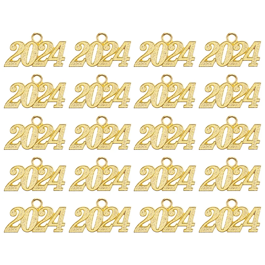

25 шт. подвесок-цифр 2024 для изготовления украшений, ожерелий, браслетов, рукоделия, оптовые декоративные подвески из сплава 2024