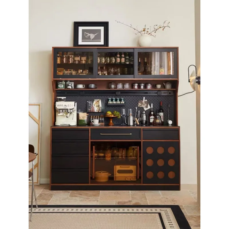 

Скандинавский тумба-шкаф из массива дерева с ретро-дизайном, интегрированное хранение, многофункциональное решение для хранения у стены