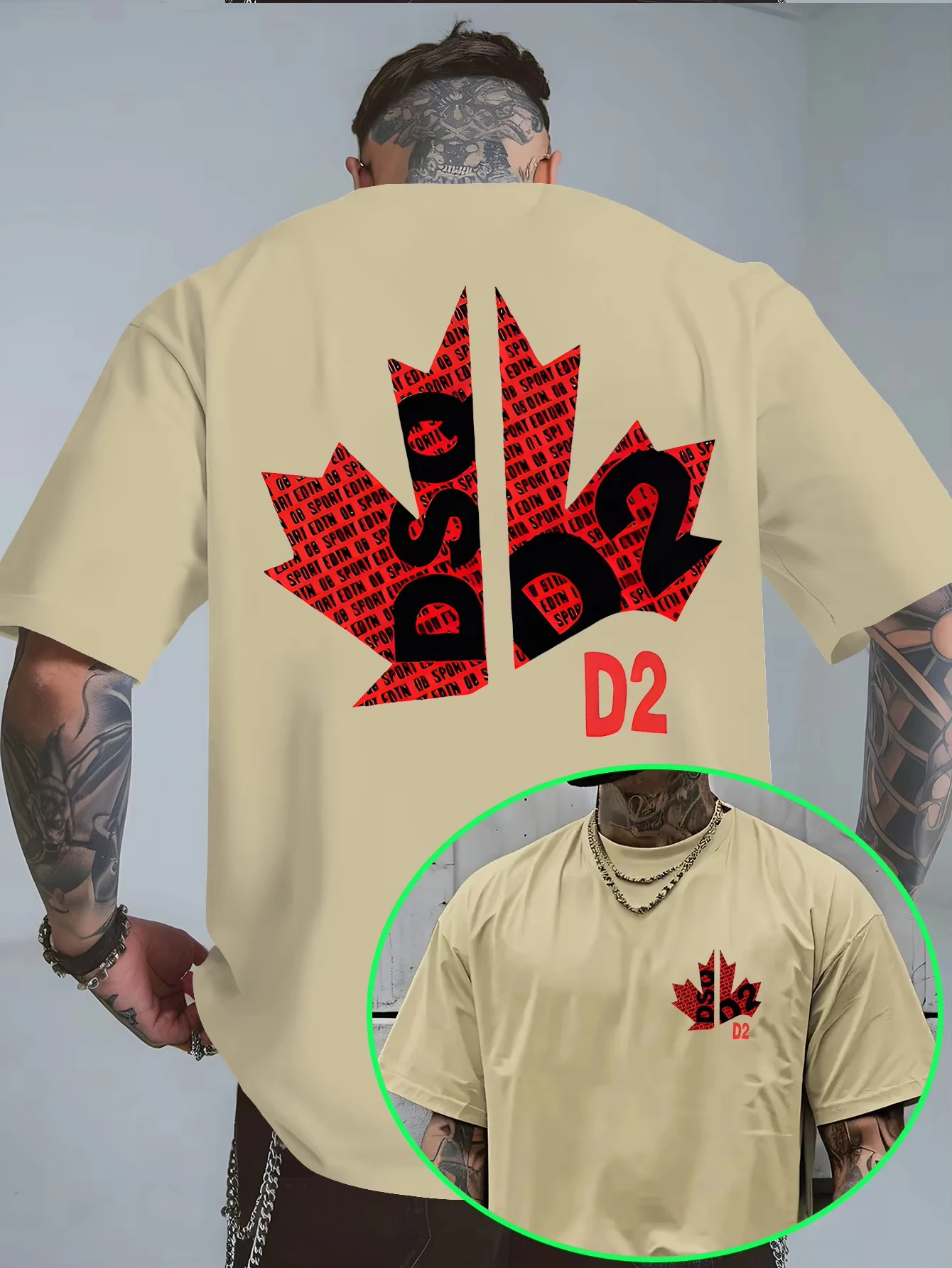 2026 Hochwertiges Herren-Sommer-T-Shirt aus dicker Baumwolle mit Aufdruck, stilvoll und atmungsaktiv – Detail 5