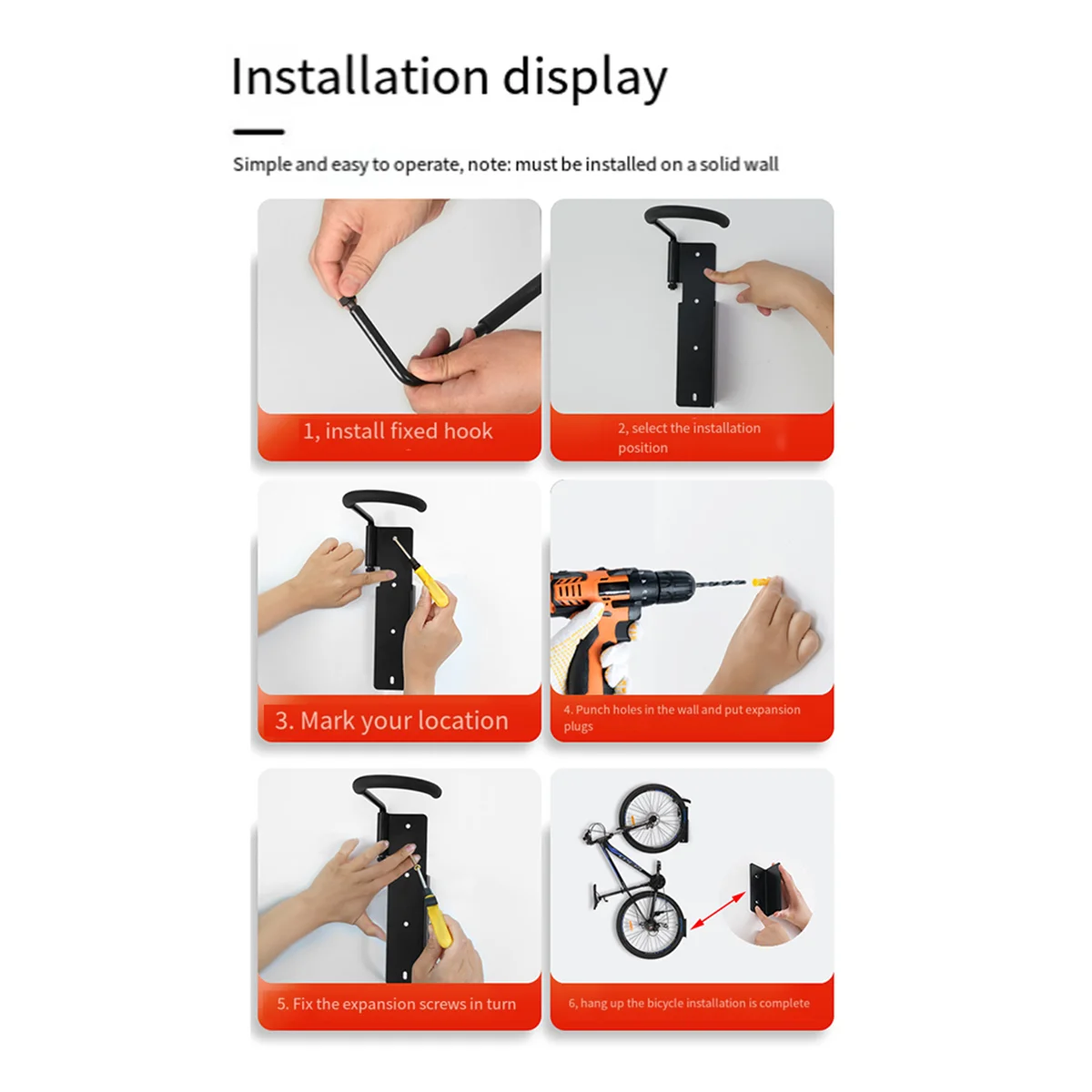 Bike Wall Mount Bicycle Garage Wall Mount, Swivel Bike Rack, Bicycle Storage Rack, Bike Holder