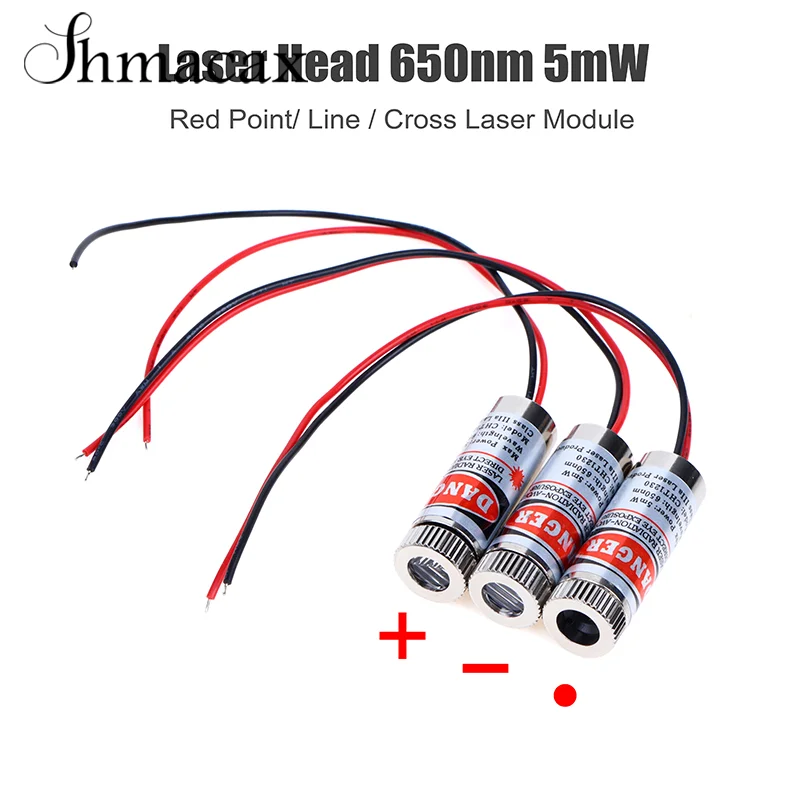 650nm 5mW Red Point/Line/Cross Laser Module Laser Head Laser Tube 3v-5v Dotted Laser Head Used For Red Light Laser Pointers