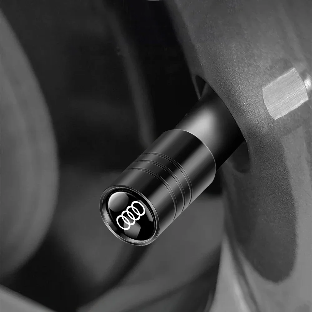 Valve Stems Caps 4pcs Car Metal Tire Valve Stem Caps For Audi Sline A4 A5 A6 A7 C5 C6 C7 TT S3 S6 Q3 Q5 Q7 8P 8L 8V B6 B7 B9 Qua view 4