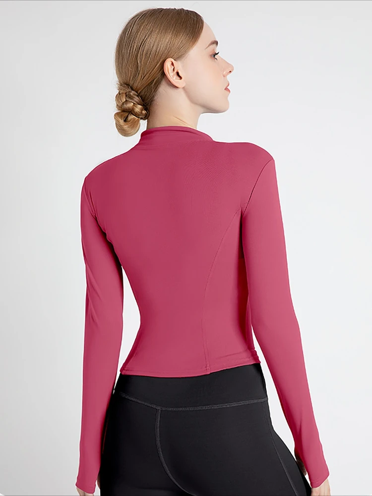 Women's Tracksuit Jacket Slim Fit Long Sleeved Fitness Coat Yoga Tops with Thumb Holes Gym Jacket Workout Sweatshirts Clothing