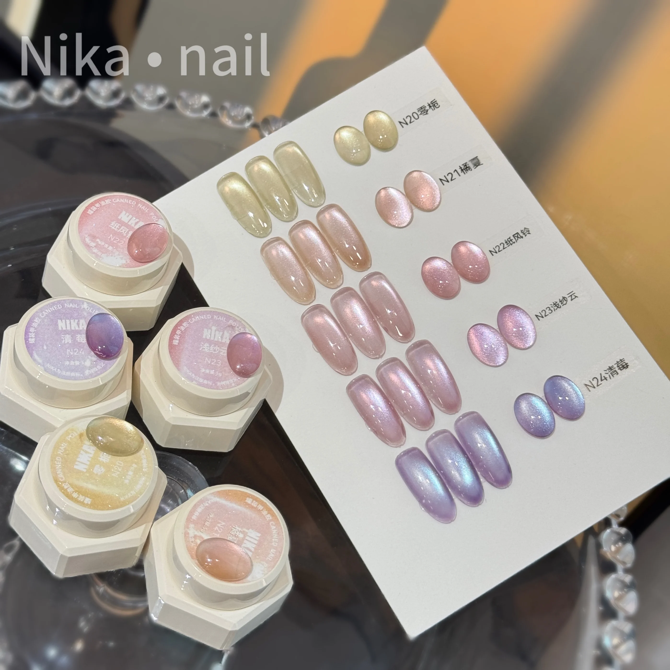 

NIKA Guava Cat Eye Gel Nails Polish 15ml Sea Blue/Purple Semi Permanent Soak Off UV Magnetic Gel Highlight Galaxy For Nail Salon