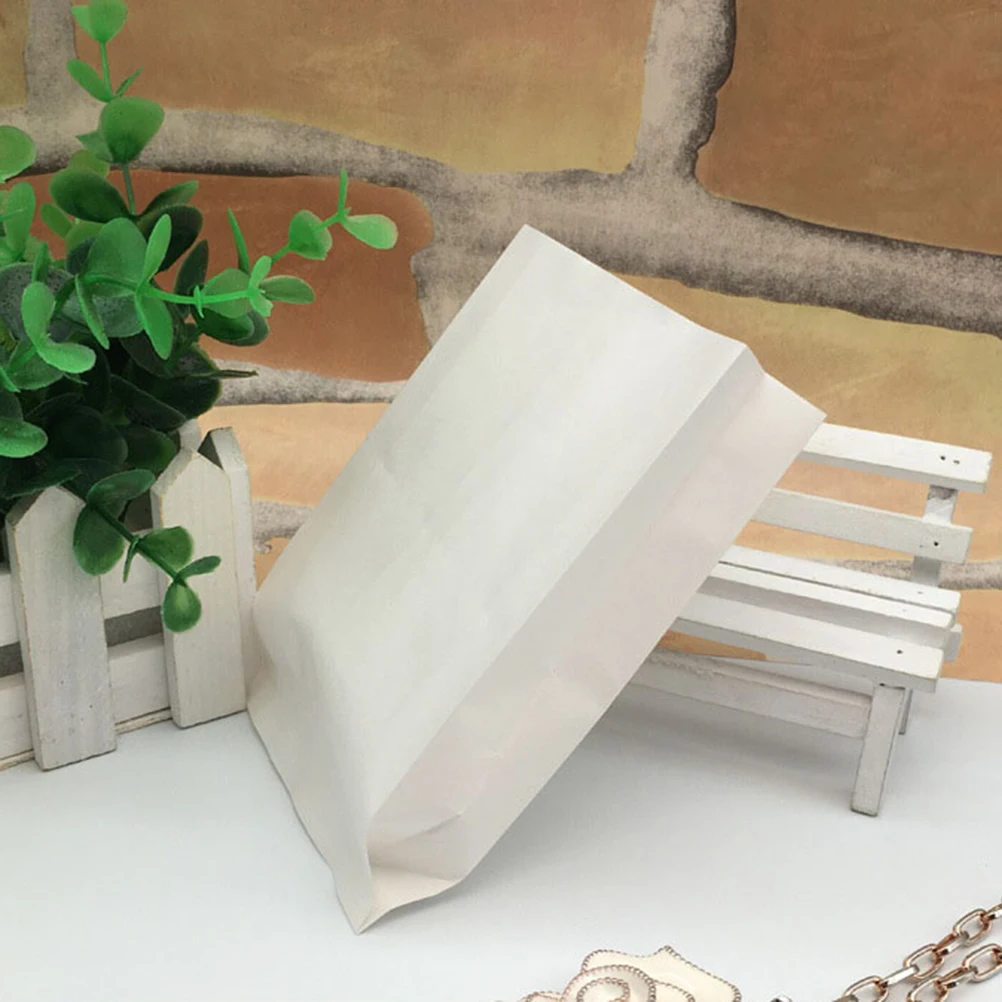 

100pcs Food Paper Bags Kraft Packing Pouches for Cookies Biscuits Fried Foods Oilproof Snack Packaging Suitable Nuts Dessert