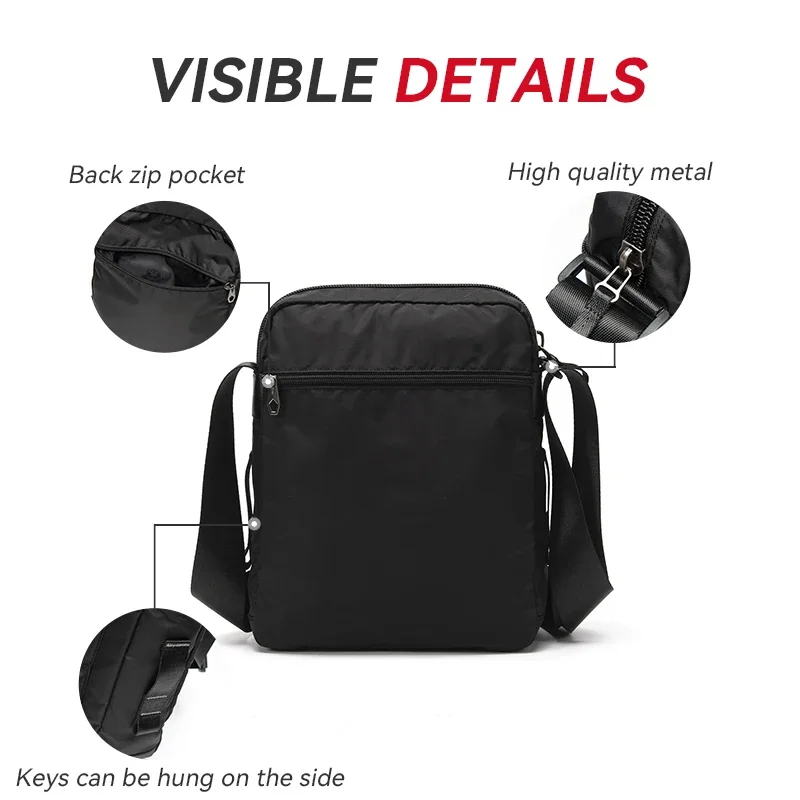 Volunteer Men's Crossbody Shoulder Bag Casual Oxford Cloth Waterproof Messenger Bags Men Commuter Phone Sling Bag Male 1825-04