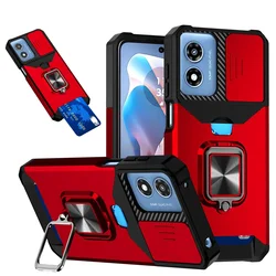 360 Rotate Shockproof Car Magnetic Holder Case for Moto G Power STYLUS PURE GPLAY 5G 2022 2023 2024 with Card Solt Protect Cover
