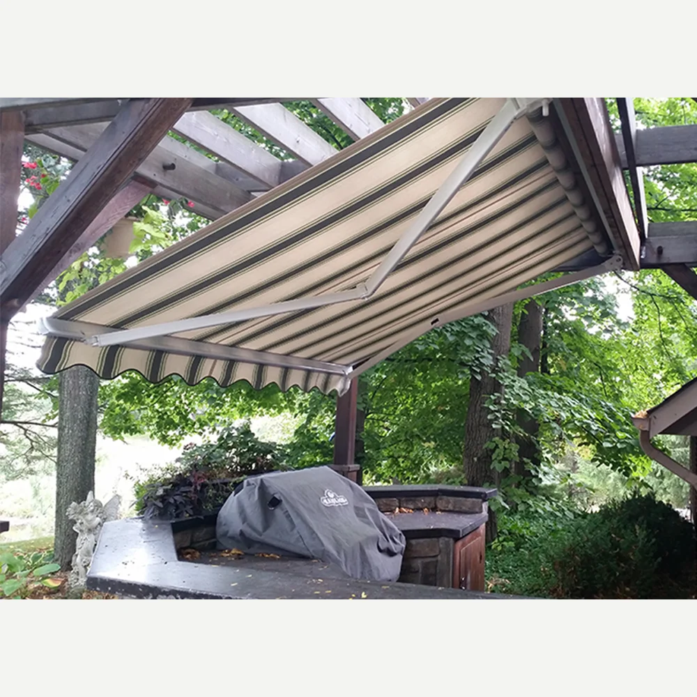 Modern Shade Cloth Fabric Partition Shutters Aluminium Awning Enclosure Fixed Window Garden Rain Canopy Polyester Sail Material