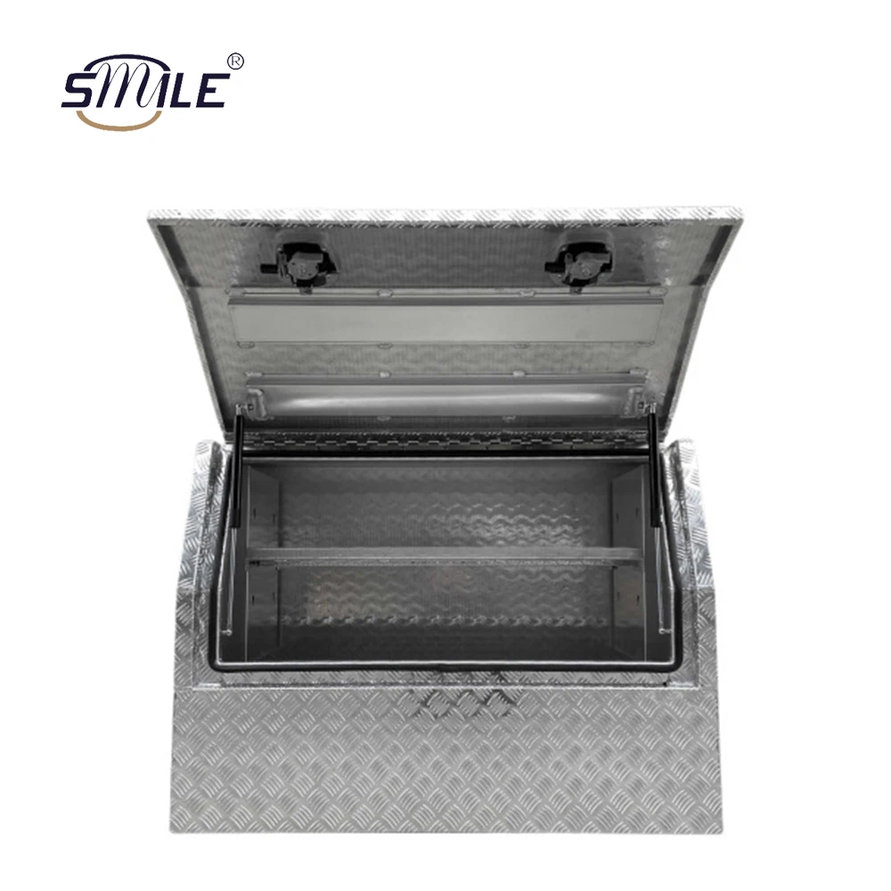 SMILE Aluminum Tool Box metal Toolbox 2 Drawers Waterproof trailer Storage Toolbox