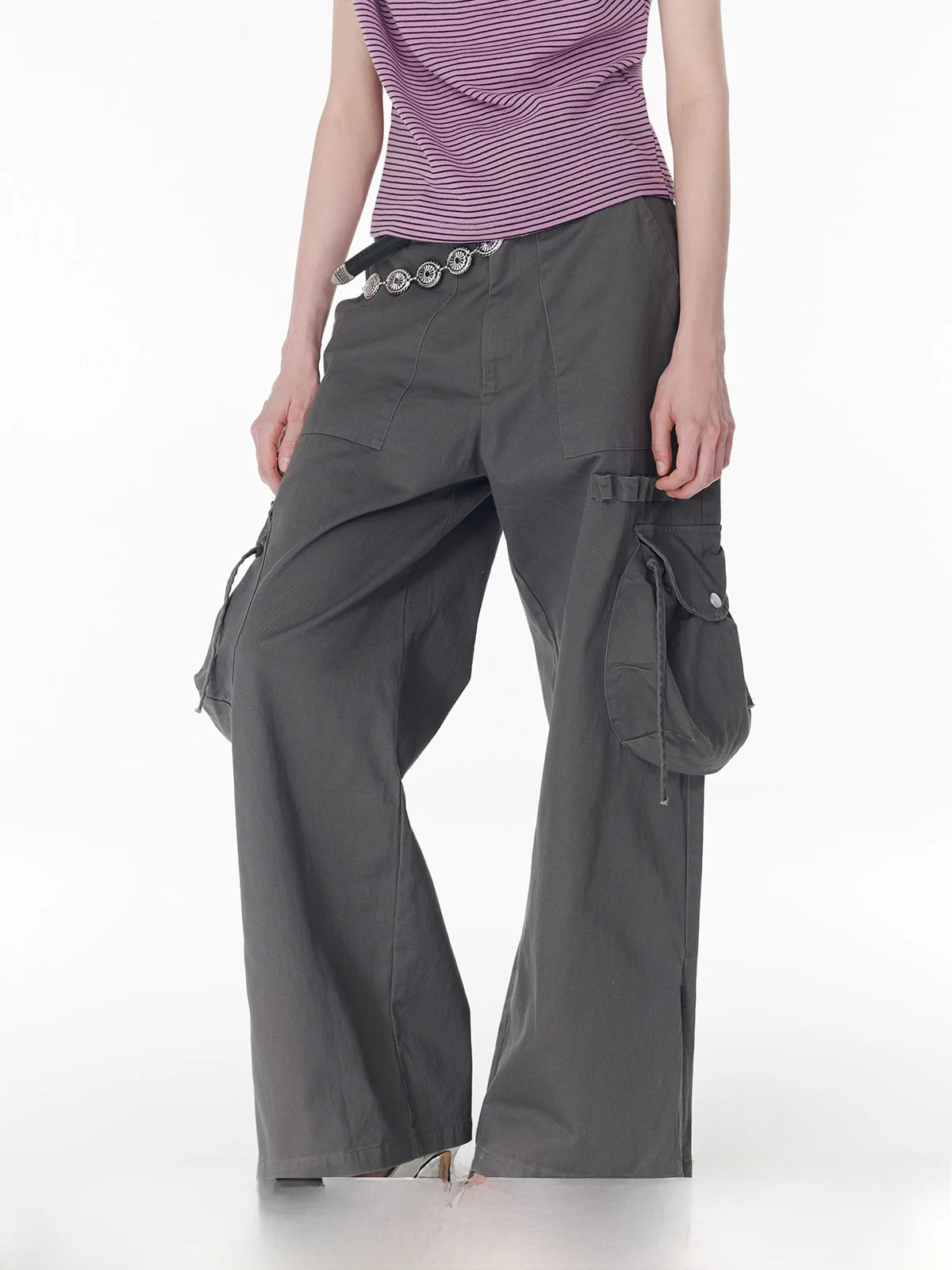 

Original NOCAOPROJECT Retro Zipper American Sle Casual Workwear Long Pants 3D kets Slimming Loose Fit Ladies Trousers