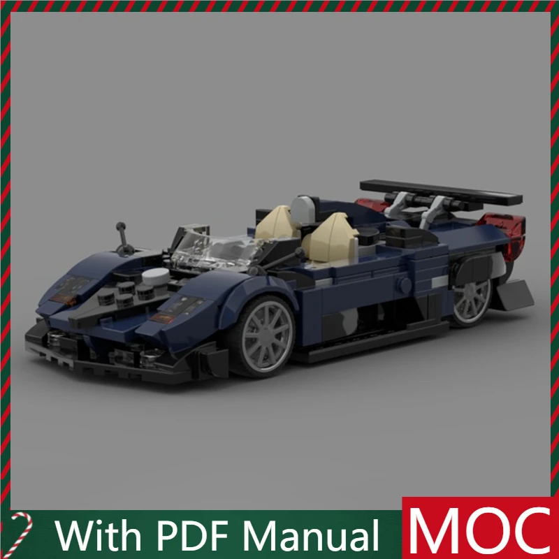 

384 Parts Hot Selling MOC dark blue sports car Model Modular Building Blocks Kids Assembly Display Toys Festival Surprise Gift
