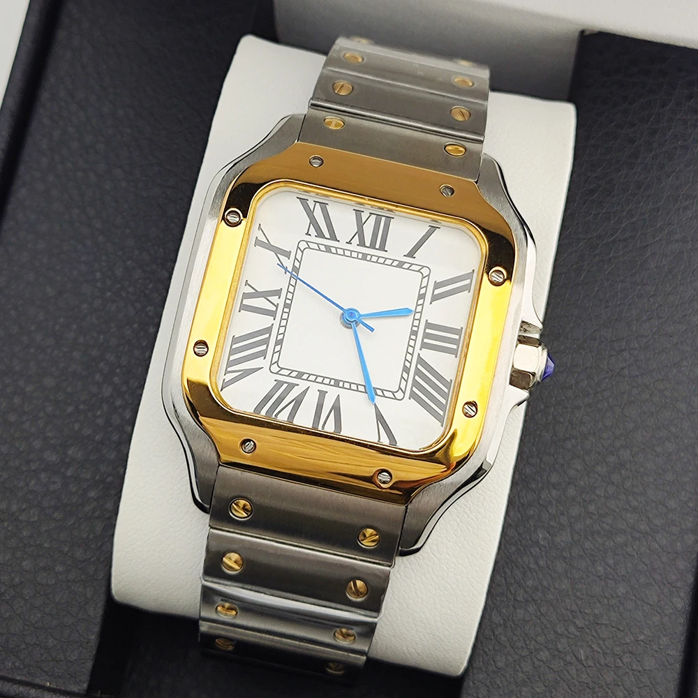 Vierkant horloge Vierkante wijzerplaat Roma-wijzerplaat Horlogekast Vouwgesp Vierkante kast geschikt voor NH-serie 35/36 uurwerk Horlogeaccessoires