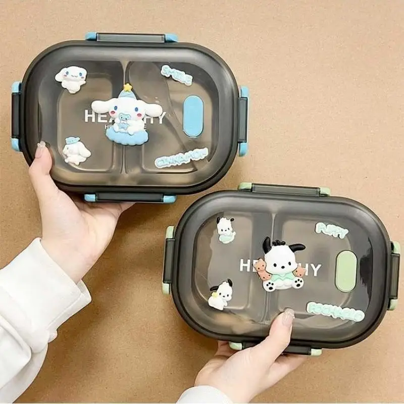 

Cinnamoroll Hello Kitty Anime Kawaii Sanrio Children Lunch Box Cute Cartoon Kuromi Sticker Pendant Tableware Gifts for Girls