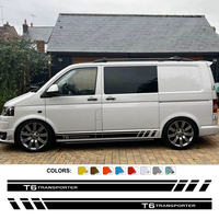 Car Door Side Skirt Stripes Stickers For Volkswagen VW TRANSPORTER T5 T6 Van Camper Decor Decal Decoration Auto Accessories