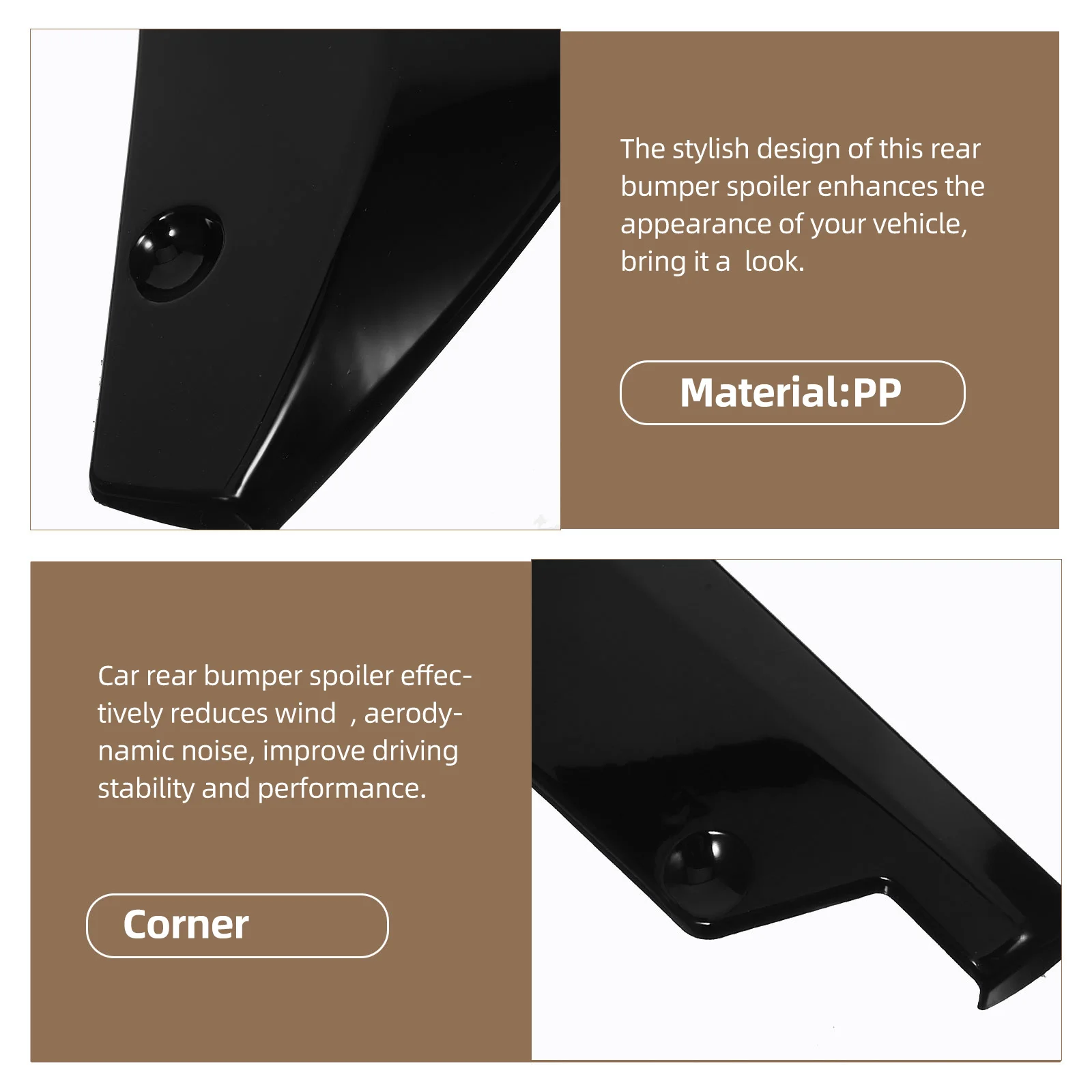 

2 шт., спойлер на задний бампер автомобиля, аэродинамический модифицированный диффузор для задней губы, автомобильные внешние аксессуары для сниженной устойчивости ветра