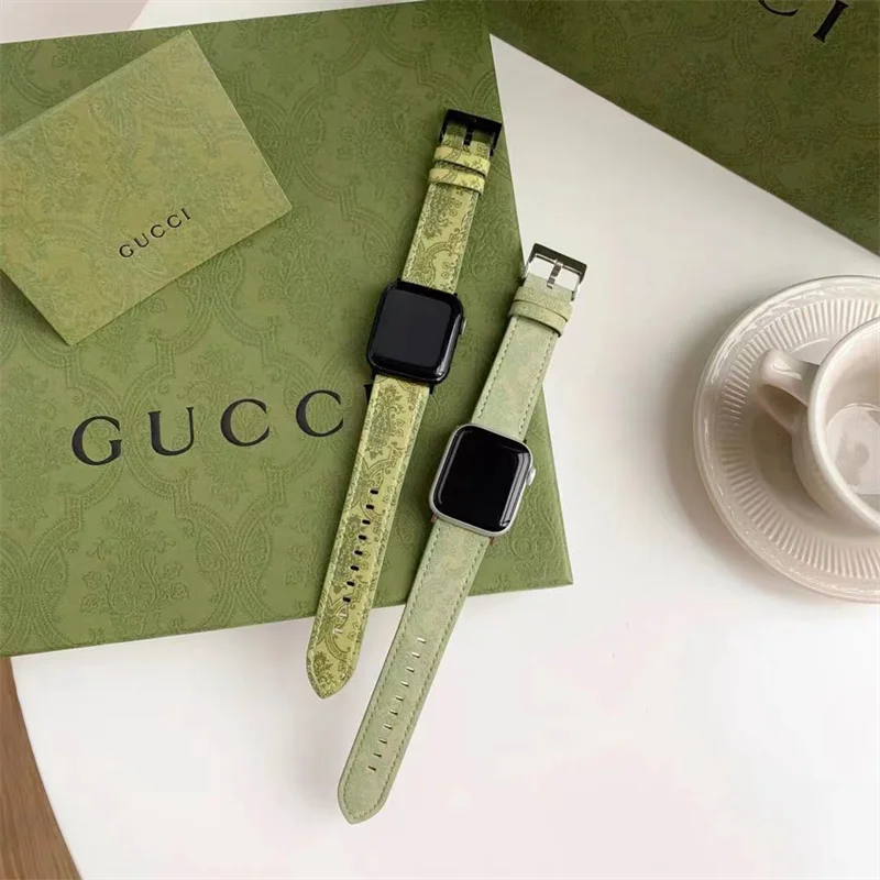 Vintage Leather watch strap for Apple Series 7/6/SE/5/4/3/2/1  iwatch 40mm 41mm 42mm 45mm Retro Green Genuine leather Watchband