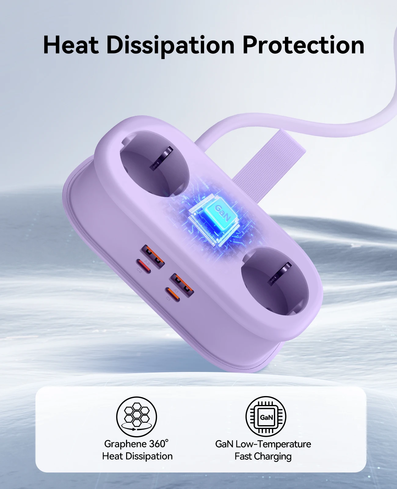 ORICO Cable-Wrap Portable Travel Power Strip 65W GaN Fast Charging… — view 6